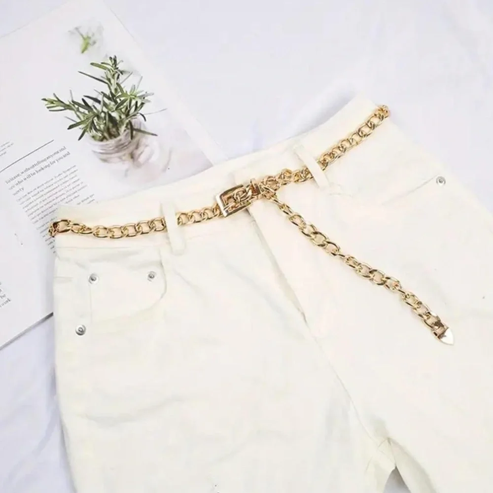 Stylish Chain Belt Casual Golden Plated Metal Waist Chain Adjustable One‎ Size